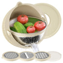 Cesto Multiprocessador 4 em 1 - Escorredor com Ralador e Fatiador